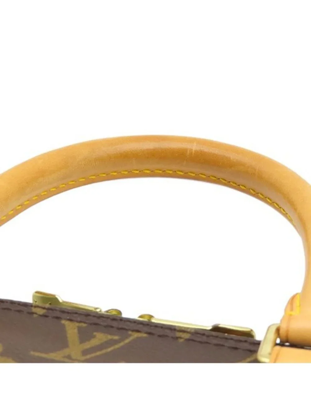 Louis Vuitton Handbag Alma PM Monogram Canvas Gold Brown Key Padlock Out of